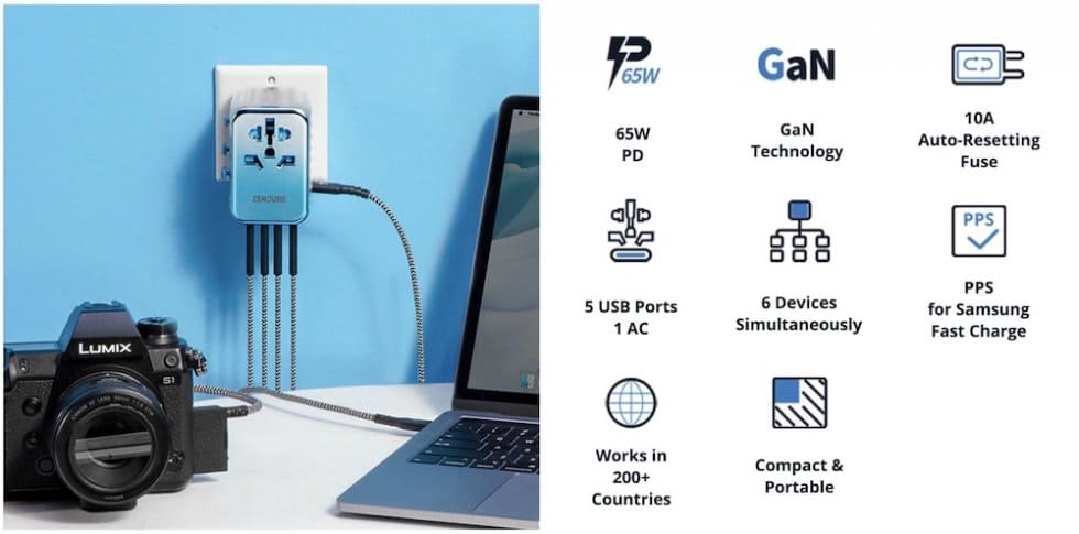 adaptateur de voyage pour charger EU USA GB